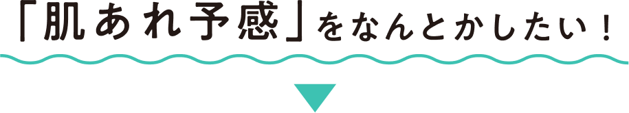 「肌あれ予感」をなんとかしたい!